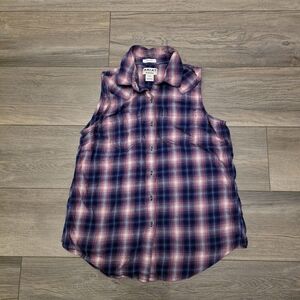 Ariat REAL Billie Jean Hartland Button Shirt Pink Blue Plaid Shirt